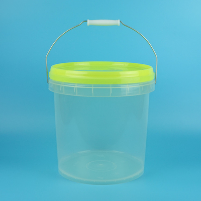 Seau en plastique 10L 5L de place transparente élevée de catégorie comestible