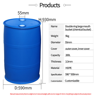 Tambour en plastique transparent 200L de baril de transport liquide avec la cage en acier galvanisée