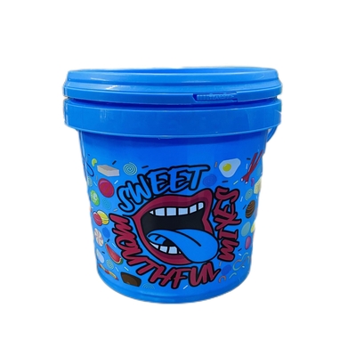 Seaux en plastique ronds de catégorie comestible petits avec la poignée commode