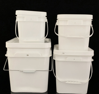 Seau en plastique carré résistant aux produits chimiques avec IML/transfert thermique/écran