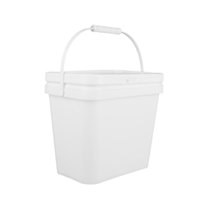 Seau carré en plastique de qualité alimentaire avec IML/Transfert thermique/Sérigraphie 1,2 kg