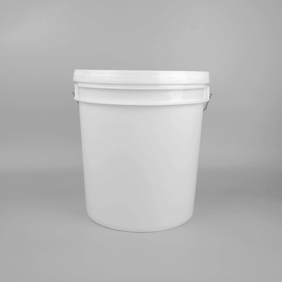Seau en plastique blanc d'engrais de 14 litres avec le film de tirage en couleurs