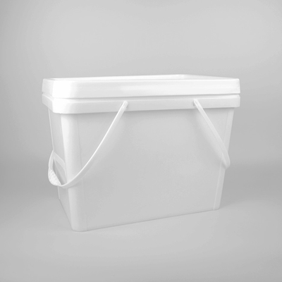 Pp blancs 20L seaux en plastique carrés de 5 gallons avec le couvercle de joint