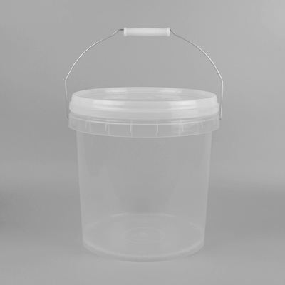 seau transparent de conditionnement en plastique de 1L 5L 10L adapté aux besoins du client avec le couvercle et la poignée