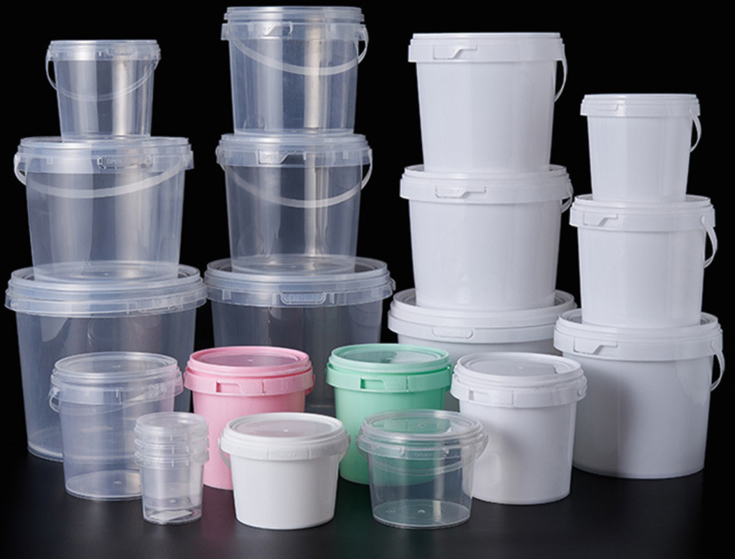 Seau avec couvercle Seau alimentaire en plastique pour l'impressionIML ou transfert thermique ou sérigraphie