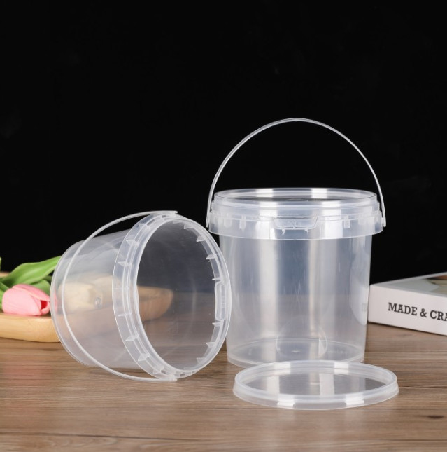 Seau alimentaire en plastique personnalisable avec couvercle et poignée disponibles Certification CAS/FDA/SGS/ISO9001