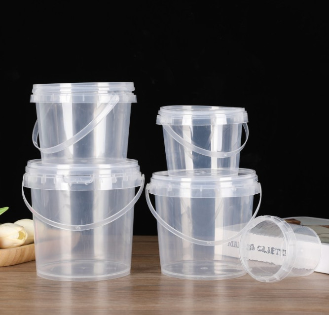 Seau alimentaire en plastique personnalisable avec couvercle et poignée disponibles Certification CAS/FDA/SGS/ISO9001