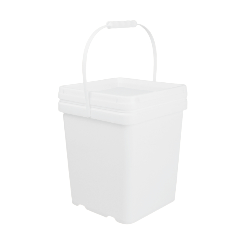 Résistance chimique Oui Seau carré en plastique pour impression IML, transfert thermique ou sérigraphie