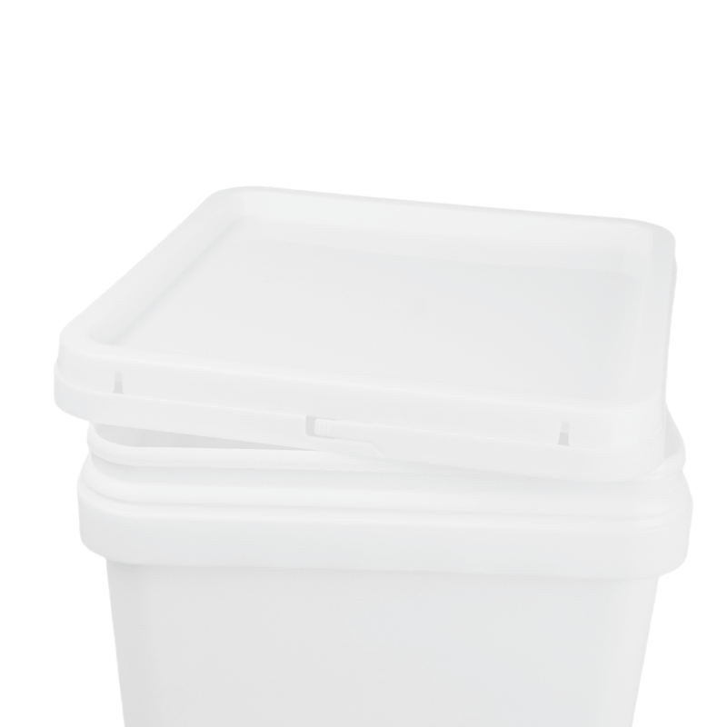 Résistance chimique Oui Seau carré en plastique pour impression IML, transfert thermique ou sérigraphie