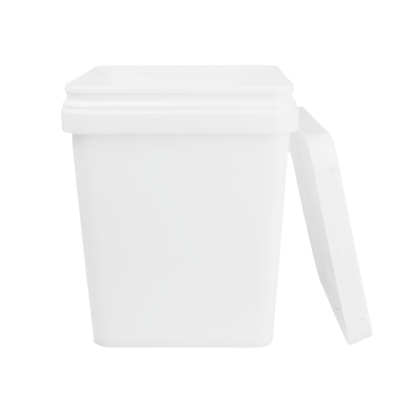 Résistance chimique Oui Seau carré en plastique pour impression IML, transfert thermique ou sérigraphie