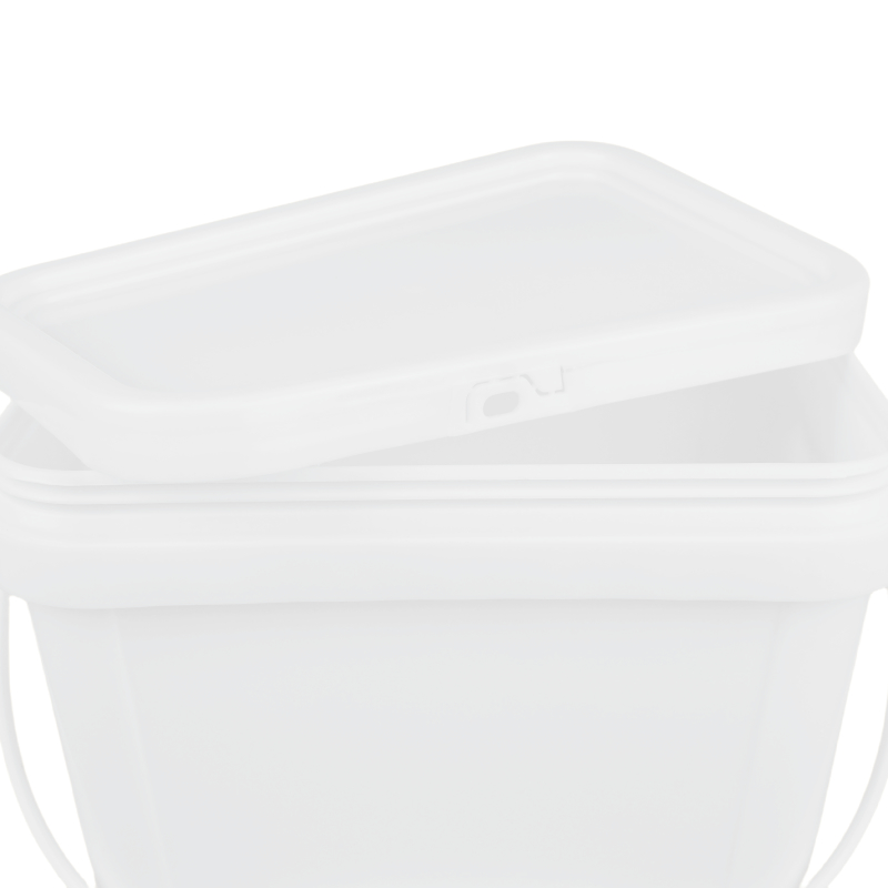 Seau carré en plastique de qualité alimentaire avec IML/Transfert thermique/Sérigraphie 1,2 kg