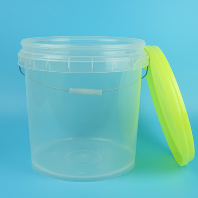 Seau en plastique 10L 5L de place transparente élevée de catégorie comestible