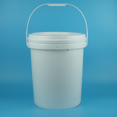 Tambour en plastique rond de 19 kg avec poignée et couvercle pour peinture