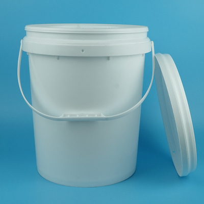 Tambour en plastique rond de 19 kg avec poignée et couvercle pour peinture