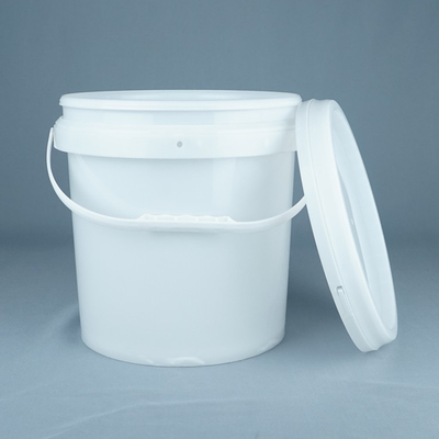 Récipient d'emballage en plastique rond de 10 litres avec couvercle et poignée