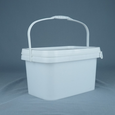 seau en plastique de rectangle de la catégorie 5kg comestible avec la poignée et le couvercle