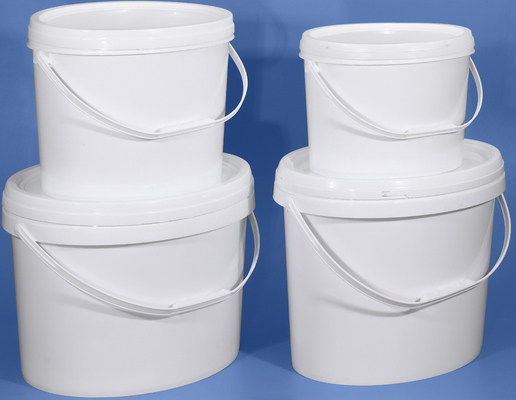 Bouteille de stockage en plastique ovale de qualité alimentaire avec sac tissé