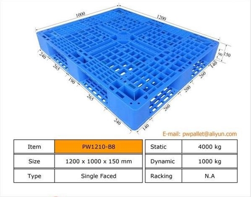 Palette d'emballage avec palette de plastique empilable OEM MOQ 450 pièces