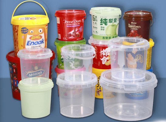 Impression à l'écran Seau alimentaire en plastique léger avec matériau PP / HDPE