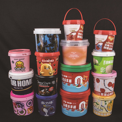 Seau de qualité alimentaire réutilisable sans BPA avec couvercle et poignée lave-vaisselle sécuritaire recyclable