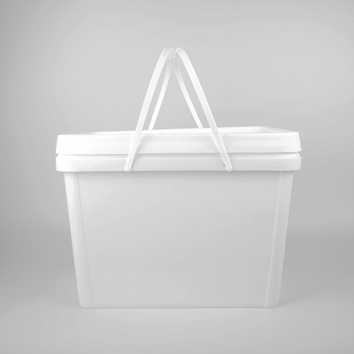 Pp blancs 20L seaux en plastique carrés de 5 gallons avec le couvercle de joint