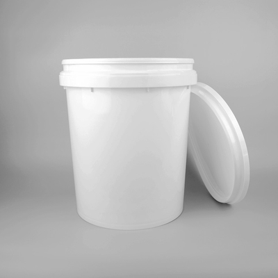 Seaux le rond en plastique de 5 du gallon 20Liter blanc a formé avec la rupture sur le couvercle