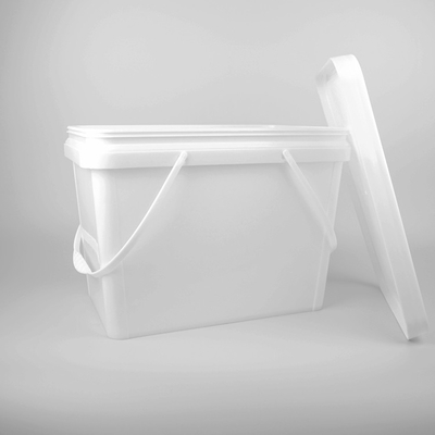 Seau carré 20L blanc Pail With Lid de plastique