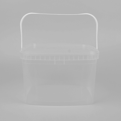 Seau carré clair de seau en plastique transparent de l'accueil 3L d'ODM d'OEM pour la pâtisserie de nourriture