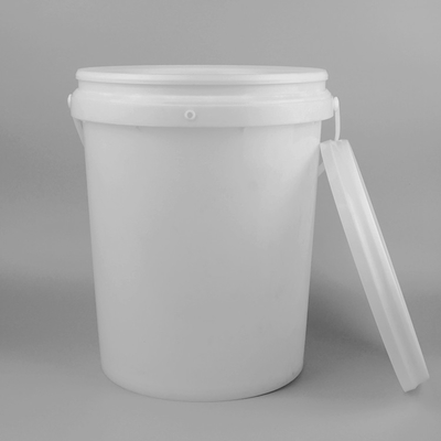 Seau 20l blanc de catégorie comestible seau de 5 gallons avec le couvercle et la poignée