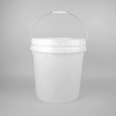 Seau de revêtement décoratif de conditionnement en plastique avec le couvercle et la poignée