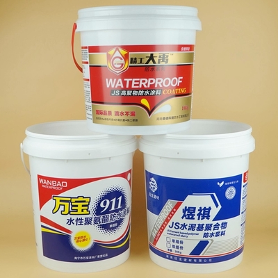 seau adhésif de conditionnement en plastique de la peinture 15L avec le couvercle et la poignée adaptés aux besoins du client