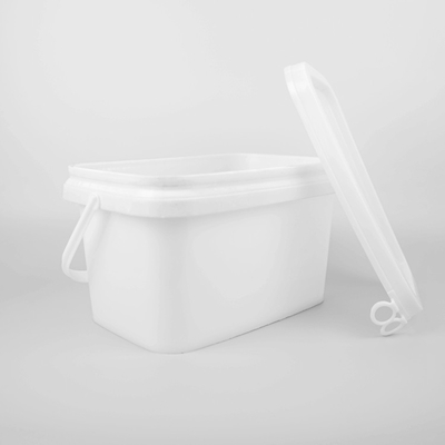 5L pp usinent les seaux en plastique de place blanche de seau de stockage rectangulaires