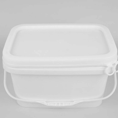 5L pp usinent les seaux en plastique de place blanche de seau de stockage rectangulaires