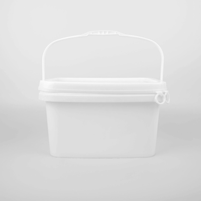5L pp usinent les seaux en plastique de place blanche de seau de stockage rectangulaires