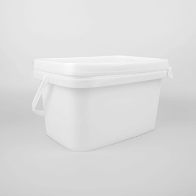 5L pp usinent les seaux en plastique de place blanche de seau de stockage rectangulaires